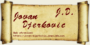Jovan Đerković vizit kartica